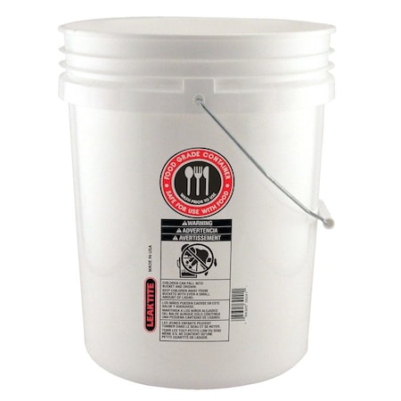 Leaktite Leaktite White 5 gal Plastic Food Safe Bucket 005GFSWH020